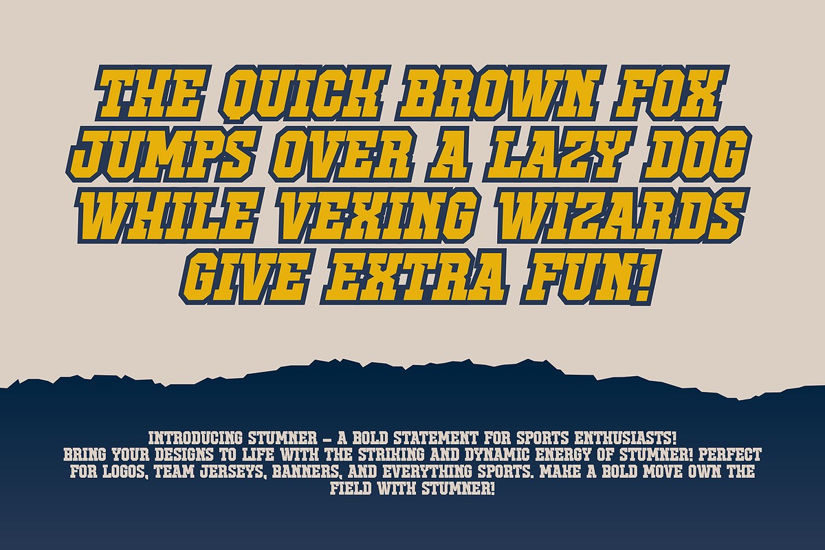 Stumner - Sport Display Font, a Serif Font by Snape Design Studio (Photo 2 of 12)