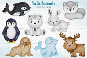 Watercolor Arctic Animals Clipart, an Illustration by LuiDesignStudio (Thumbnail 2 of 5)