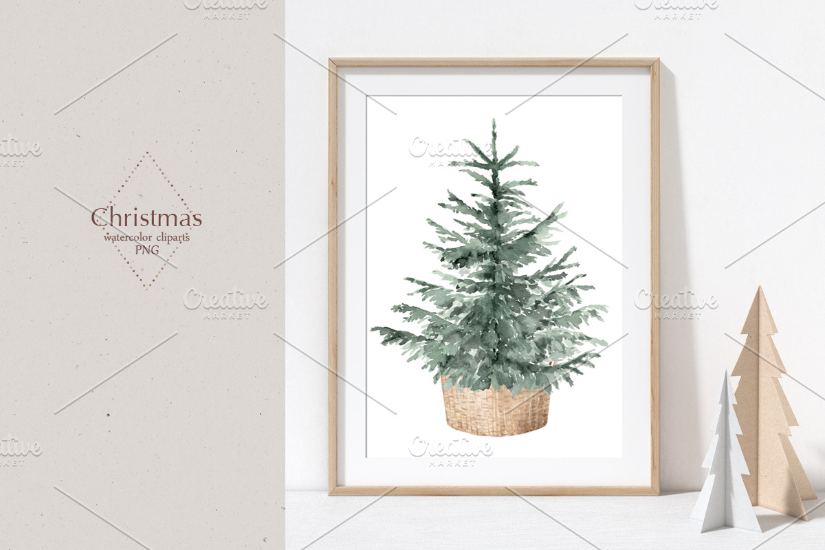 Christmas watercolor decor clipart, an Animal Illustration by Colibri Watercolor (Photo 4 of 13)