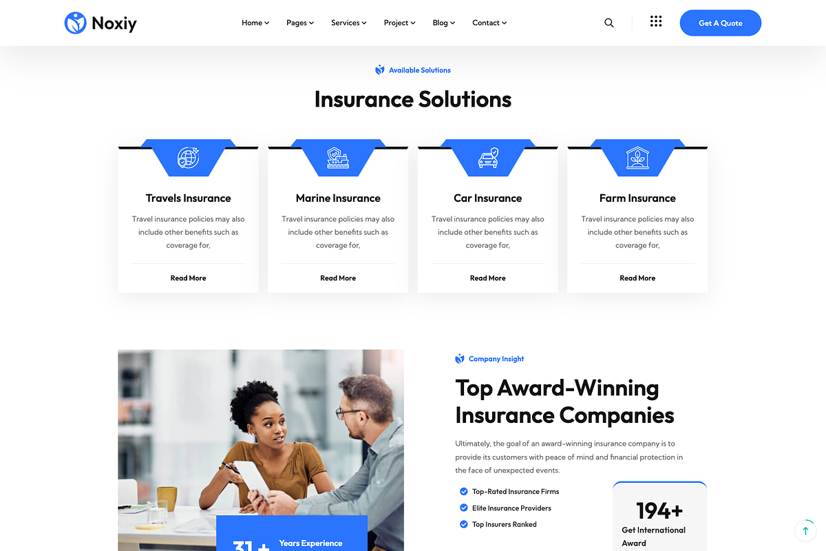 Insurance Company WordPress Theme, a WordPress Template by UInstrument (Photo 8 of 8)
