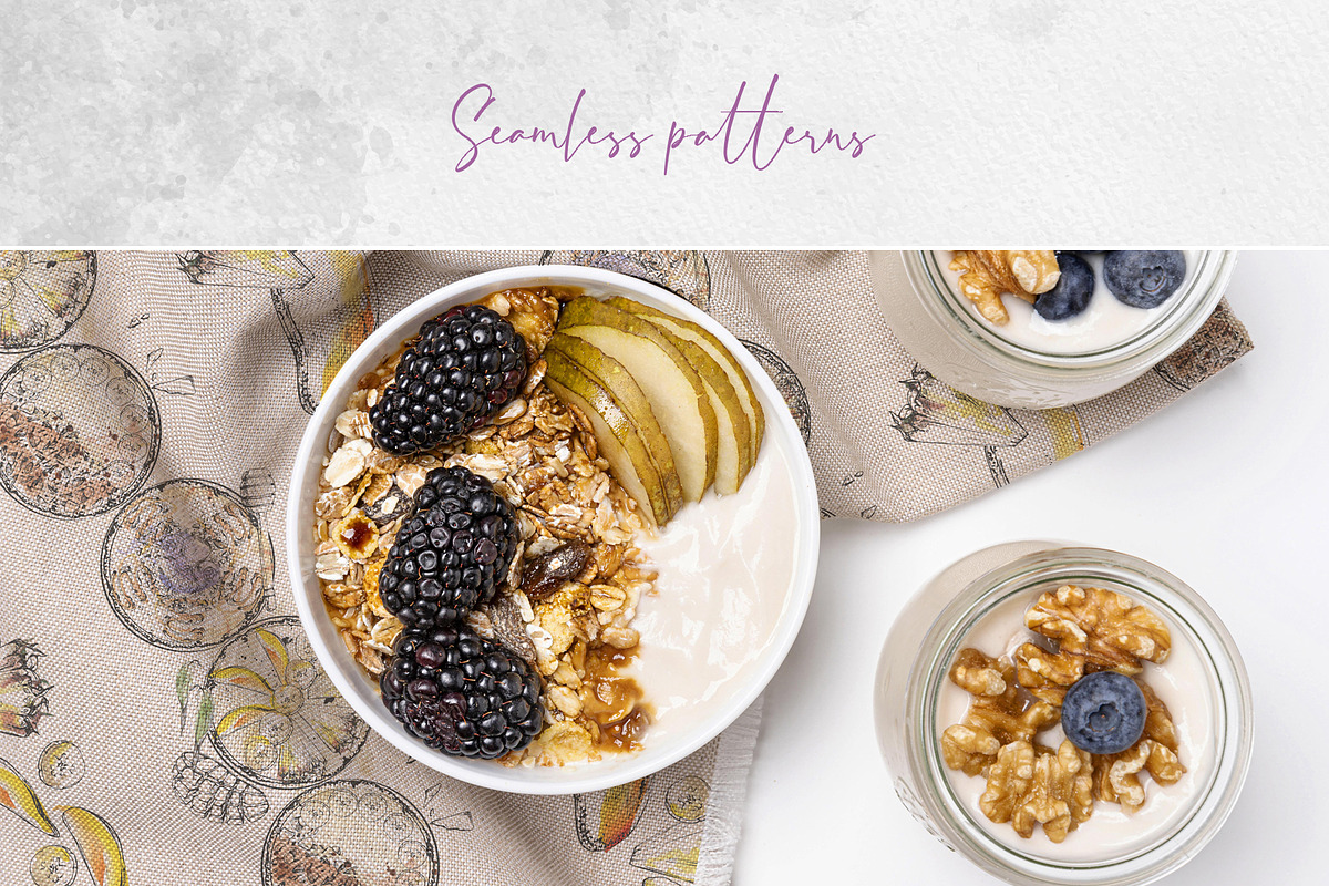 Smoothie bowls. Watercolor & ink art, a Food Illustration by MsFlaffy (Photo 17 of 19)