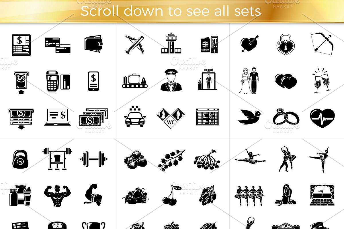 Mega Black Icons Pack - EPS, PNG, an Icon by Tashal (Photo 5 of 8)