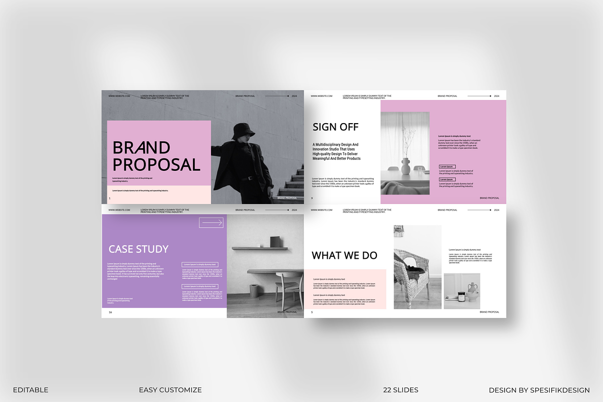 Brand Proposal Google Slides, a Presentation Template by Spesifikstd (Photo 1 of 11)