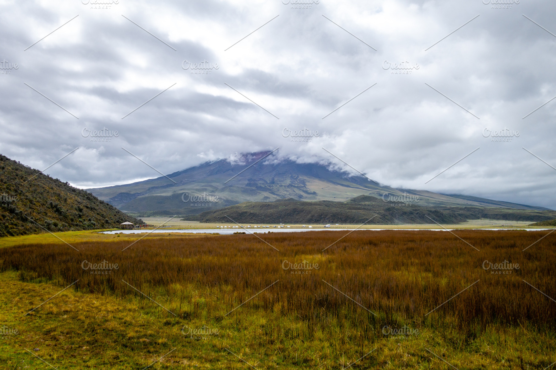 View of Cotopaxi Volcano and surrounding landscape in Ecuador, a Nature Photo by GoodGoods