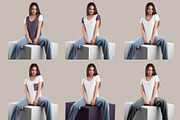4 Mockup Woman V-Neck T-Shirt, a Shirt Mockup by Grow Design Craft Studio (Thumbnail 3 of 9)