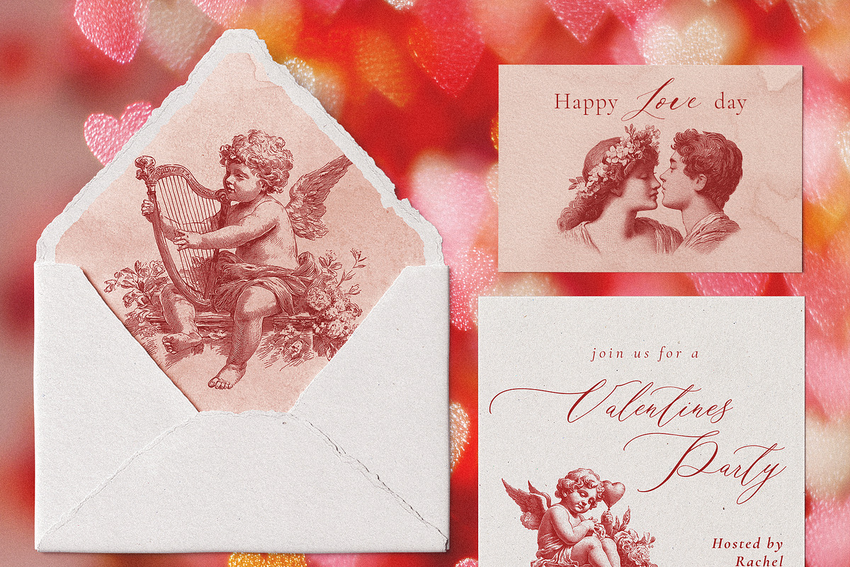Vintage romance- Valentine's day, a Seasonal Illustration by Pamyatka Shop (Photo 2 of 18)