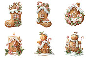 Christmas Gingerbread House Clipart, an Illustration by DreamArtGraphic (Thumbnail 3 of 5)