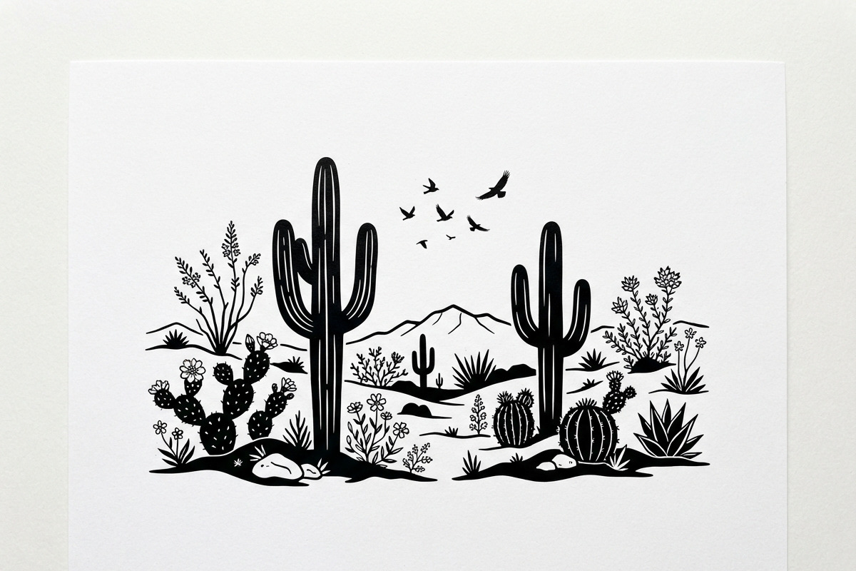 60 Desert Cactus Floral Silhouette, a Seasonal Illustration by Amazin_art (Photo 7 of 38)