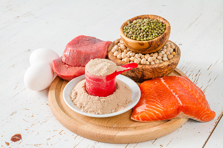 Selection of protein sourses containing protein, diet, and food, a Health & Medical Photo by NaumenkoOS