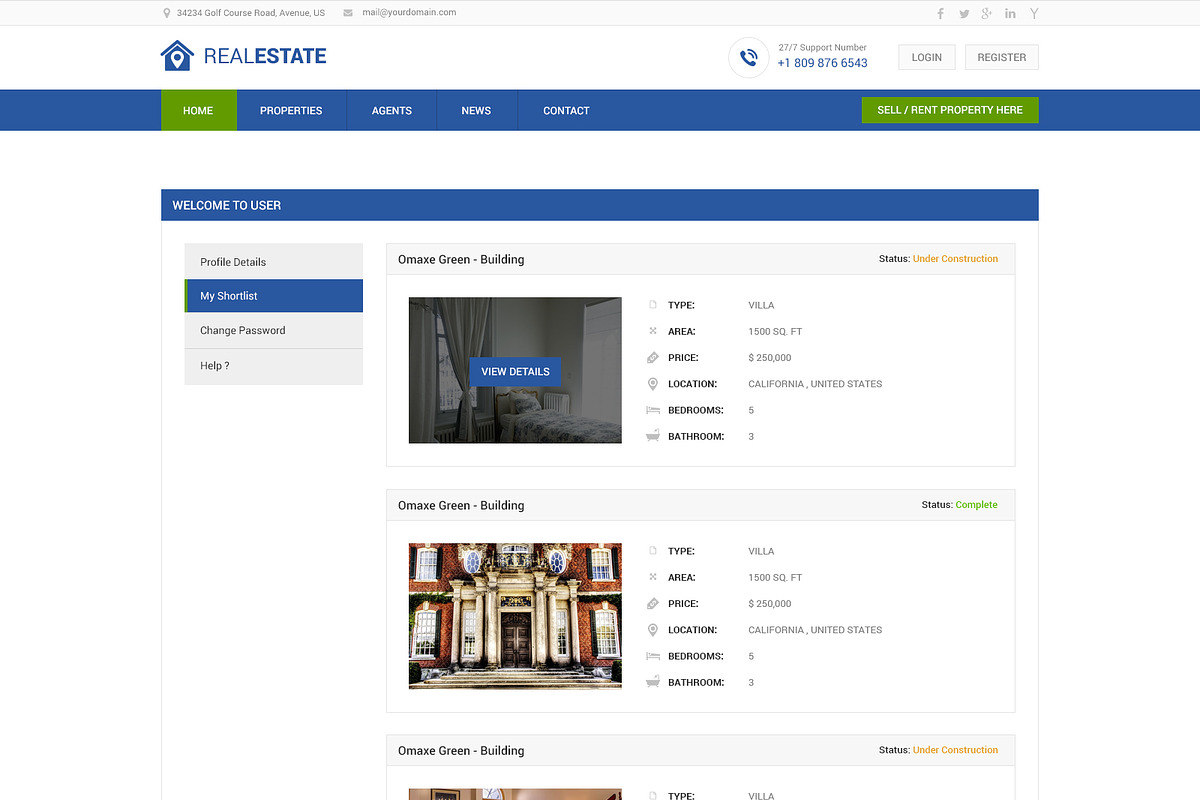Real Estate PSD Website Template, a Landing Page Template by WebbyTemplates (Photo 14 of 20)