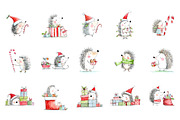 Christmas Hedgehog Clipart, a Seasonal Illustration by Nicolle's Colorful Art (Thumbnail 4 of 7)