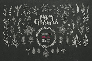 Christmas doodles, vector clipart.