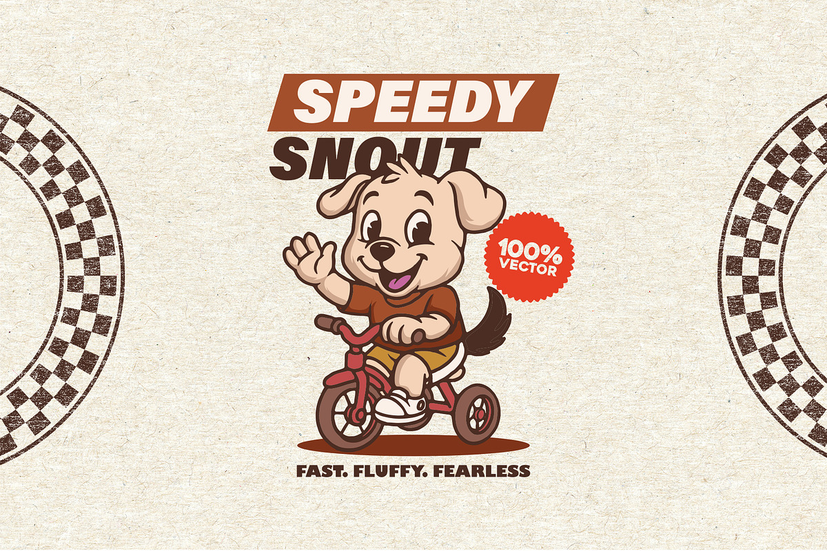 Retro Puppy Mascot Bundle, an Animal Illustration by Tekuni (Photo 2 of 12)