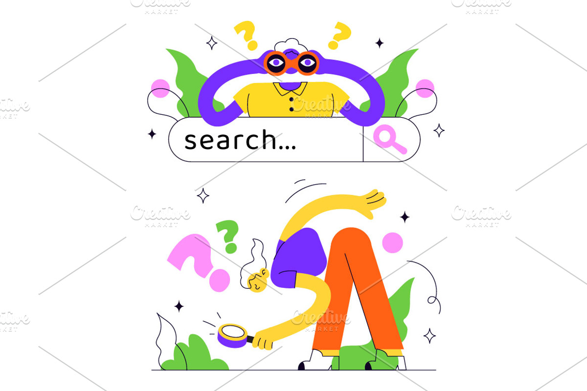 8 Searching Vector Illustration, a Technology Illustration by denayunebgt (Photo 3 of 4)