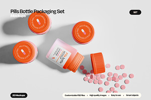 Pill Bottle Packaging Mockup Set, a Packaging Mockup by Mego-studio