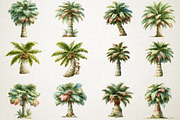 Watercolor Palm Tree PNG Clipart, a Seasonal Illustration by RobertsArt (Thumbnail 3 of 7)