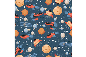 Space Exploration Vector Seamless