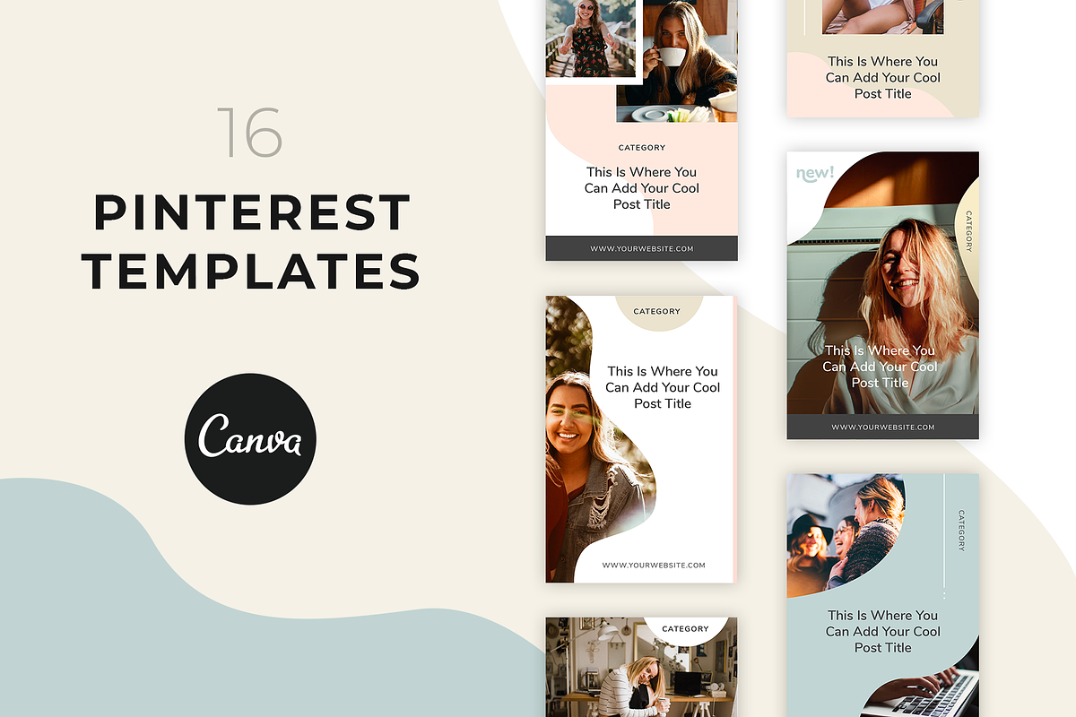 Canva Pinterest Templates, a Social Media Template by Anchor ‹A› Digital Design (Photo 1 of 8)