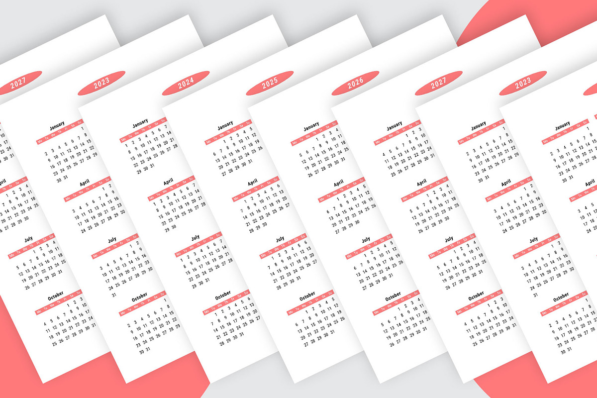 2023-2024-2025-2026-2027 Calendar, a Stationery Template by MNT-Creator (Photo 3 of 3)