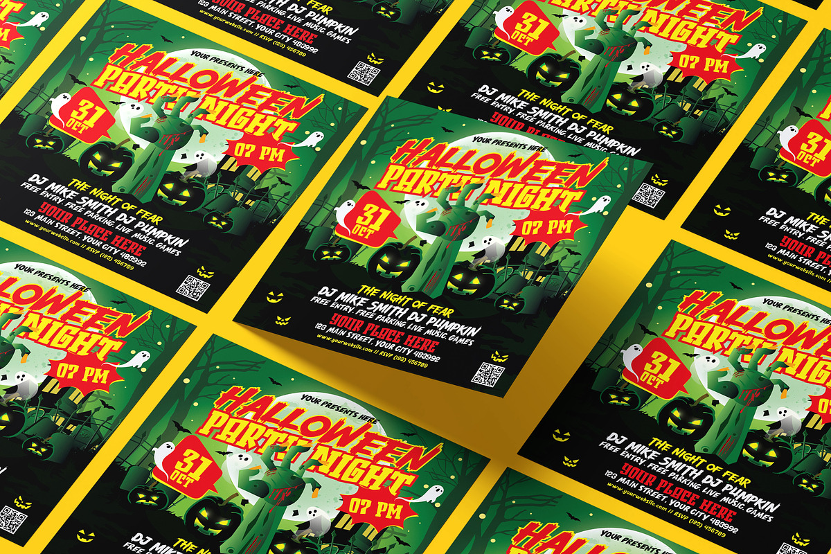 Halloween Party Flyer, a Flyer Template by Creativestoree (Photo 2 of 5)