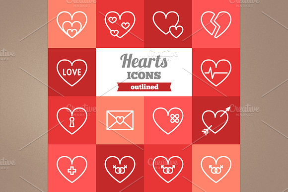 Outlined Hearts Icons