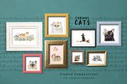 Curious Cats Feline Clipart, an Animal Illustration by Twigs and Twine (Thumbnail 10 of 11)