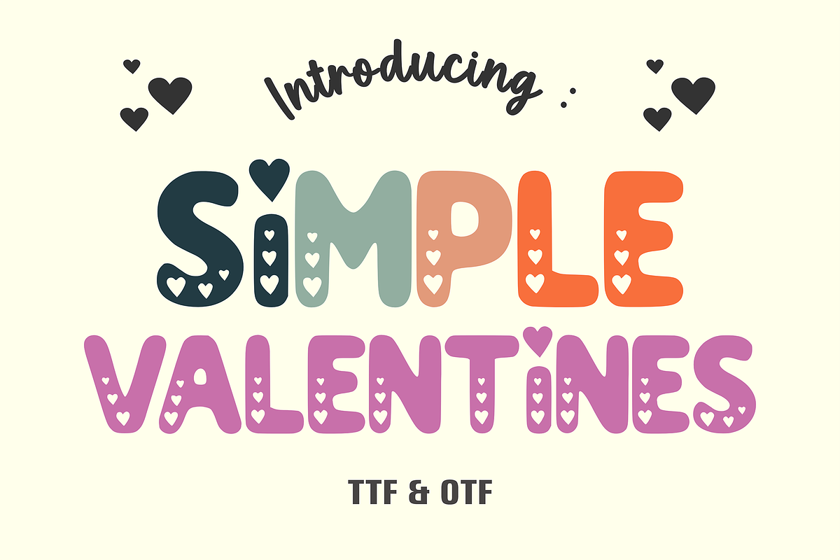 Simple Valentine - Kids Font Types, a Font by KiddoGlyphs Studio (Photo 1 of 3)