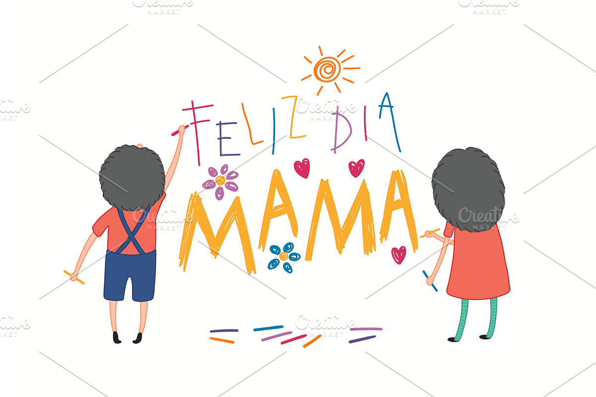 Mothers Day card with kids drawing, a Person Illustration by sceptical cactus