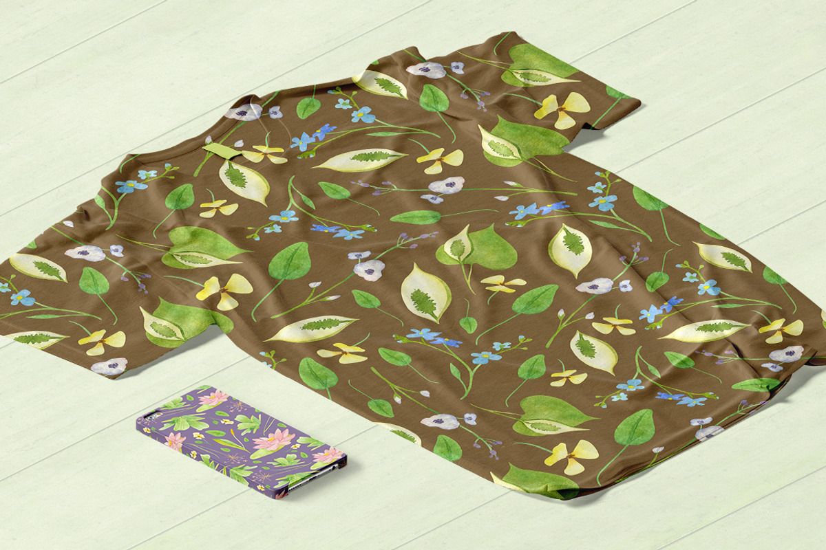 Wetland floral watercolor patterns, a Pattern Graphic by Piñata (Photo 6 of 8)