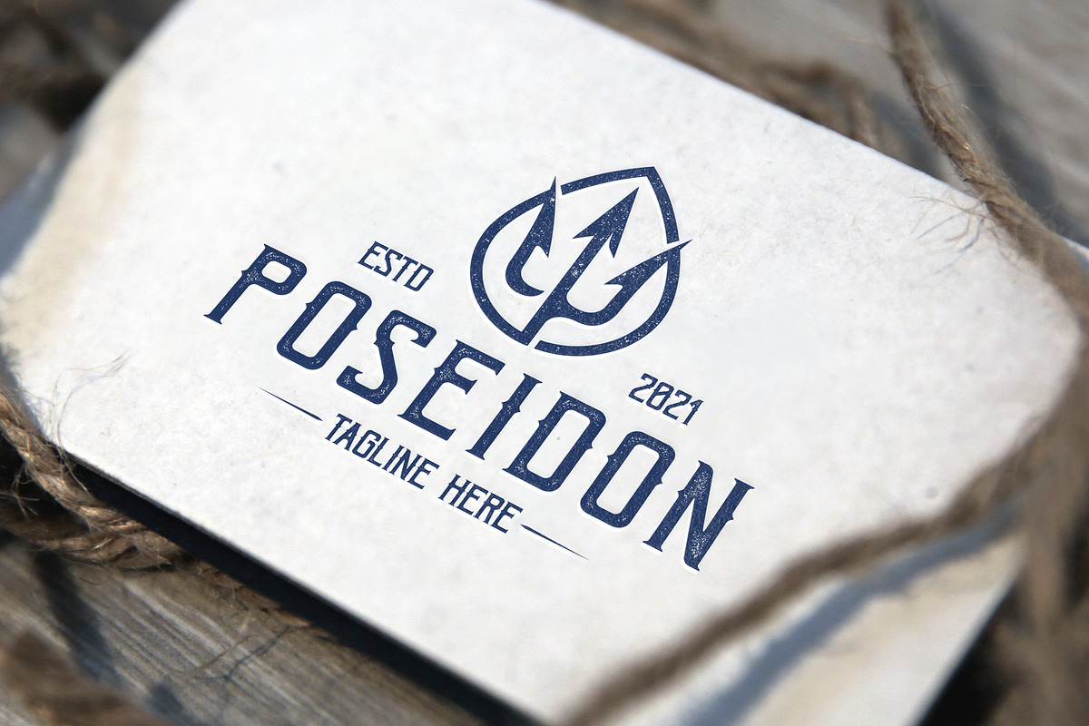 Poseidon Trident Retro Logo Template, a Branding & Logo Template by vectorwithin (Photo 4 of 4)