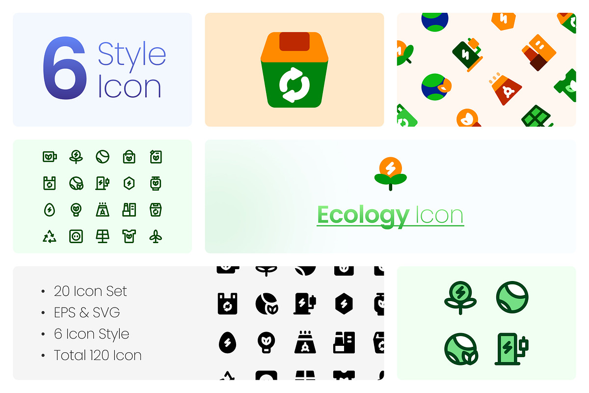 6 Styles Ecology Icon Pack, a Duotone Icon by hafizhhapis (Photo 1 of 7)