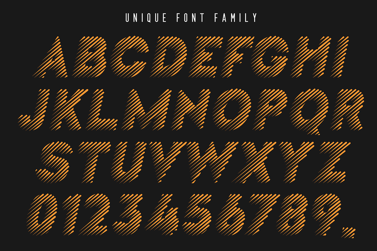 Unique Stripes Font, a Sans Serif Font by 177Studio (Photo 5 of 8)