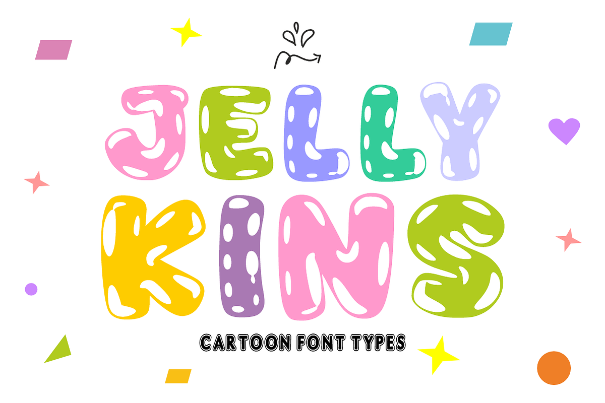 Jelly Kins - Playful Cartoon Font, a Sans Serif Font by KiddoGlyphs Studio (Photo 1 of 4)