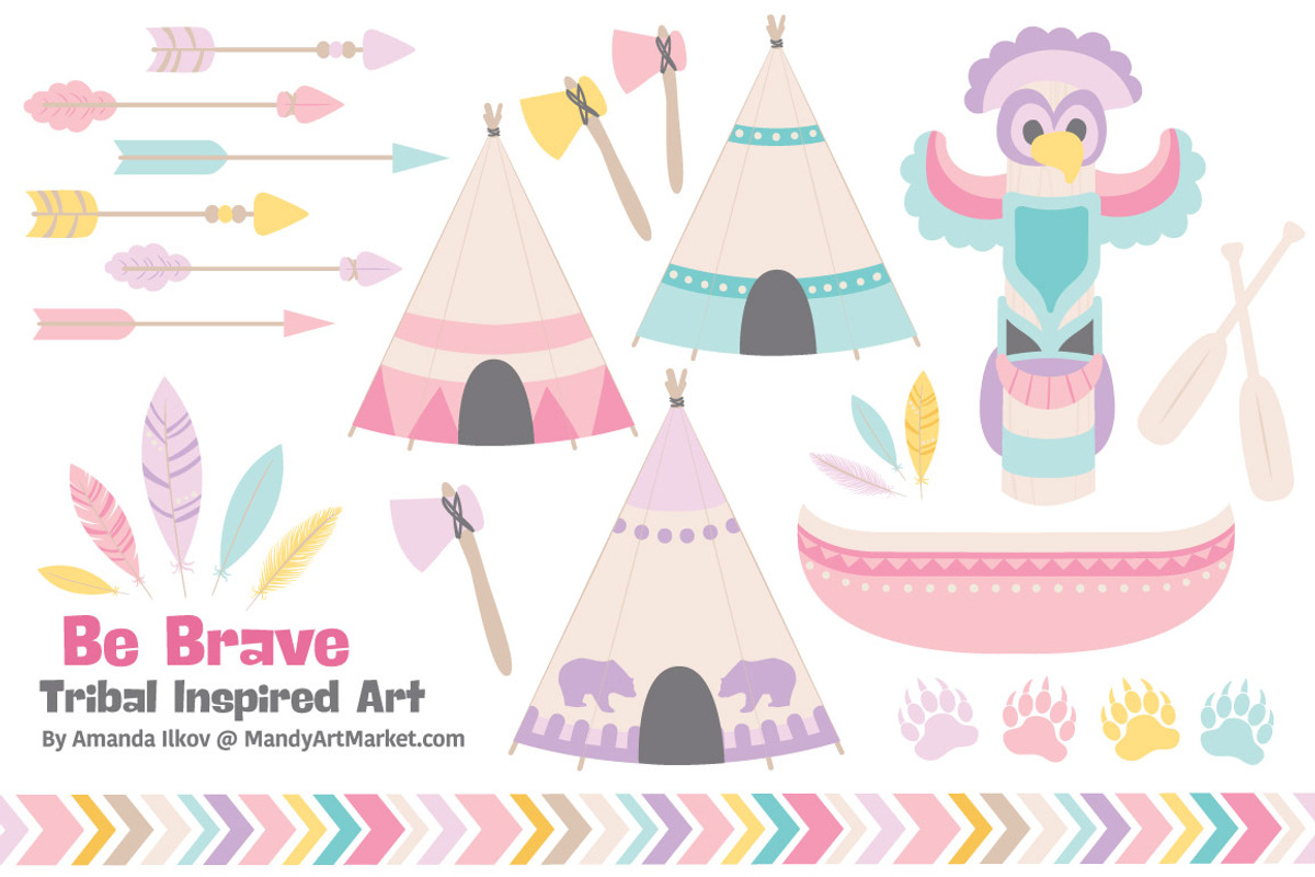 Girls Tribal Vectors & Clipart, an Illustration by Amanda Ilkov (Photo 1 of 4)