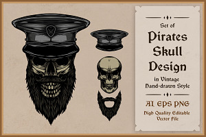 Pirates Skull Design Vector, an Illustration by vectstudio