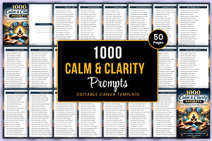 1000 Calm & Clarity Prompts Canva, a Print Template by Mustafiz