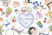 whimsical watercolor clipart set, a Decorative Illustration by Patishop Art (Thumbnail 1 of 10)