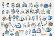 Blue Christmas Clipart 56 PNG, a Seasonal Illustration by EleSArtDesign (Thumbnail 2 of 4)