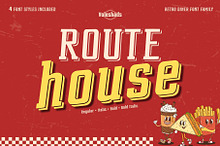 Route House Retro Diner Font Family