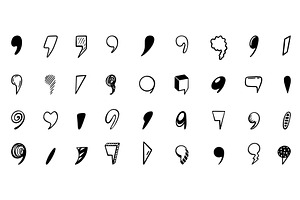 Quotation mark doodle. Sketch comma, an Object Illustration by Valerie Bodnar