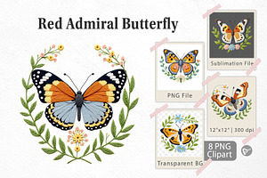 Red Admiral Butterfly Clipart, a Graphic by Artnoy