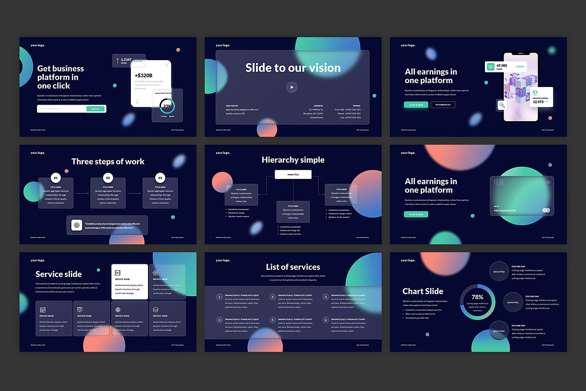 Glassmorphism PowerPoint Presentatio, a Presentation Template by Pixel_Vision_Store (Photo 5 of 5)