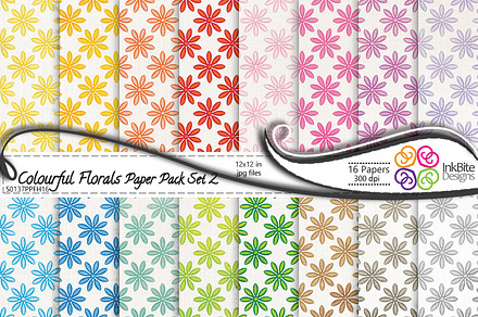 Colorful Floral Paper Pack preview 2