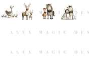 Mom and Baby Animal Clipart, a Decorative Illustration by Pati Charm Studio (Thumbnail 3 of 8)