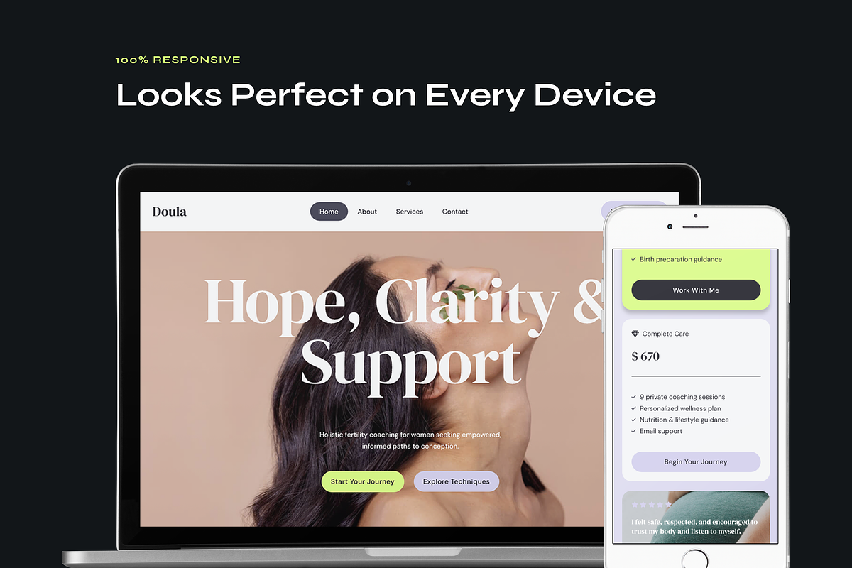 Doula Website Elementor Template, a WordPress Template by Awakened Templates (Photo 2 of 6)