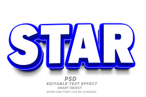 Star PSD 3d Editable Text Effect