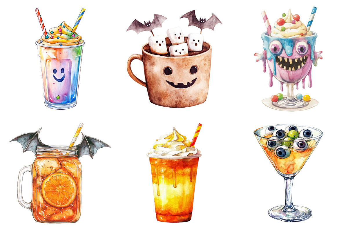 Halloween Drinks Cuties Clipart, an Illustration by Daily.Designs (Photo 3 of 5)