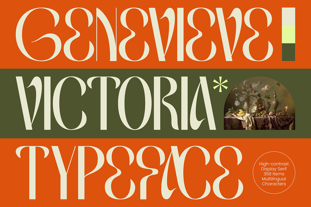 Genevieve Victoria Display Serif, a Serif Font by timelesstype.co (Photo 1 of 10)