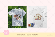 Kawaii Cat Vintage Tea Party Clipart, an Animal Illustration by Blumensdiary (Thumbnail 4 of 6)