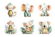 Cute Safari Animals Clipart, an Illustration by SinaCreation (Thumbnail 10 of 11)